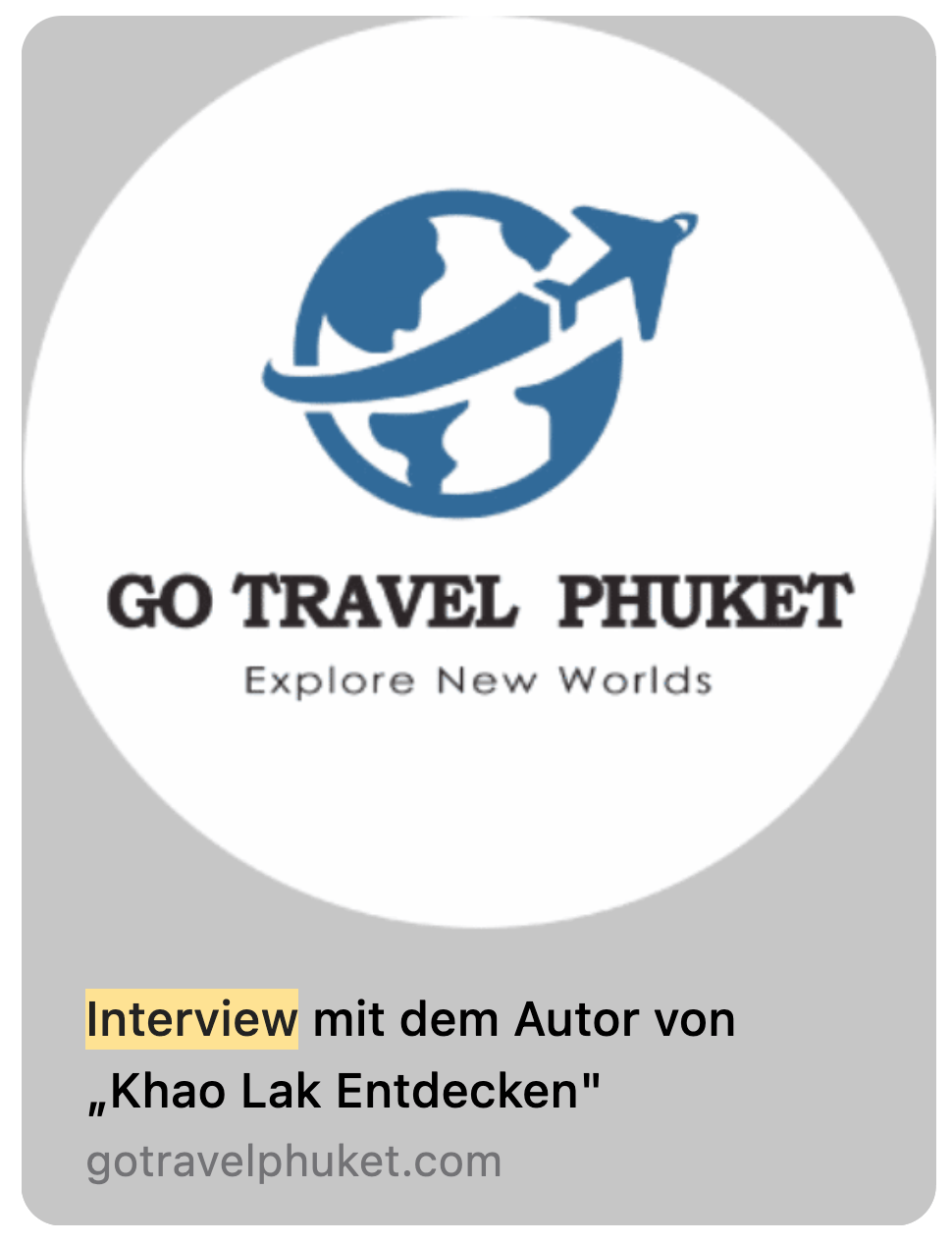 Interview auf Go Travel&nbsp;Phuket
